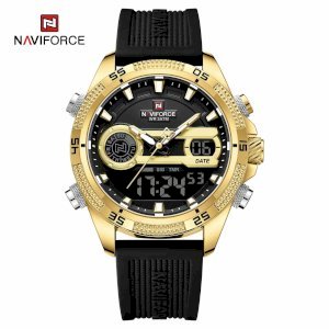 NAVIFORCE 9223 Quartz Silicone Bracelet Sport Waterproof Alarm Analog Digitals Watch For Men 