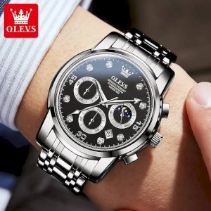 OLEVS 2889 Luxury Dual Time Mens Watch Waterproof
