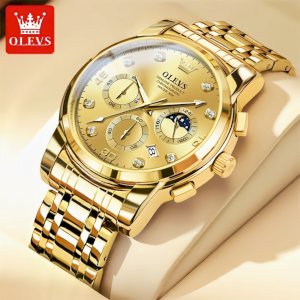 OLEVS 2889 Luxury Dual Time Mens Watch Waterproof