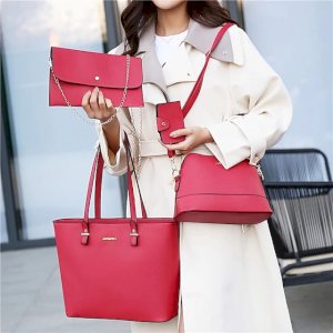 মহিলাদের জন্য নতুন ফ্যাশন 4-পিস কম্বো হ্যান্ডব্যাগ সেট